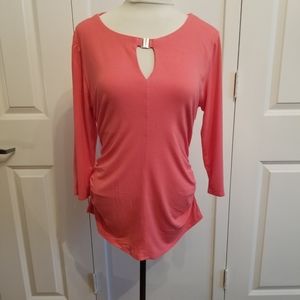 Vince Camuto peach color ruched top size L